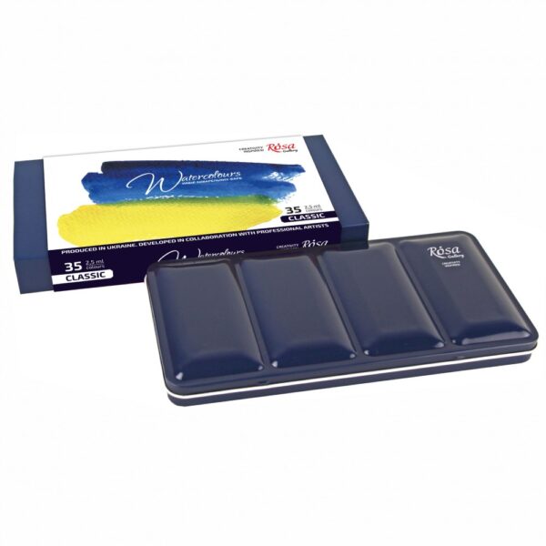35 Watercolour sets CLASSIC ROSA Gallery pans in metal case - Image 2