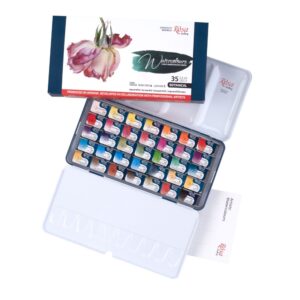35 Watercolours sets BOTANICAL ROSA Gallery pans in metal case