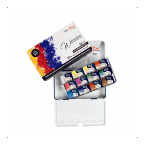 12 Watercolours sets MONOPIGMENTED ROSA Gallery pans in metal case