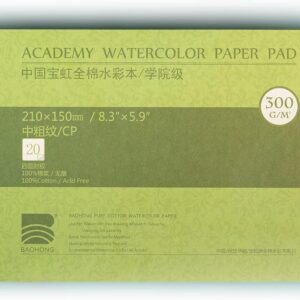 BAOHONG Watercolor Block, 100% Cotton, 140LB/300GSM Cold Press 21cmx15cm