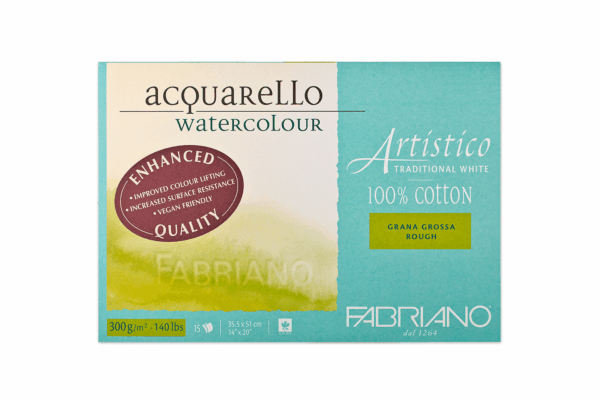 Fabriano : Artistico : 300gr Watercolor Paper Rough : Size 30,5x45,5cm