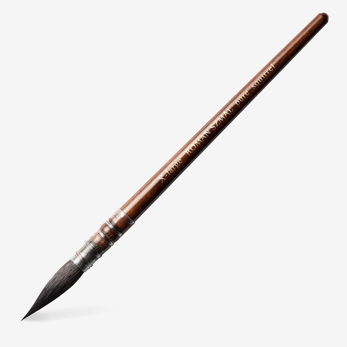 Roman Szmal : Black Squirrel Quill Brush : Short Handle : Series 111 : Size Extra Large - Image 2