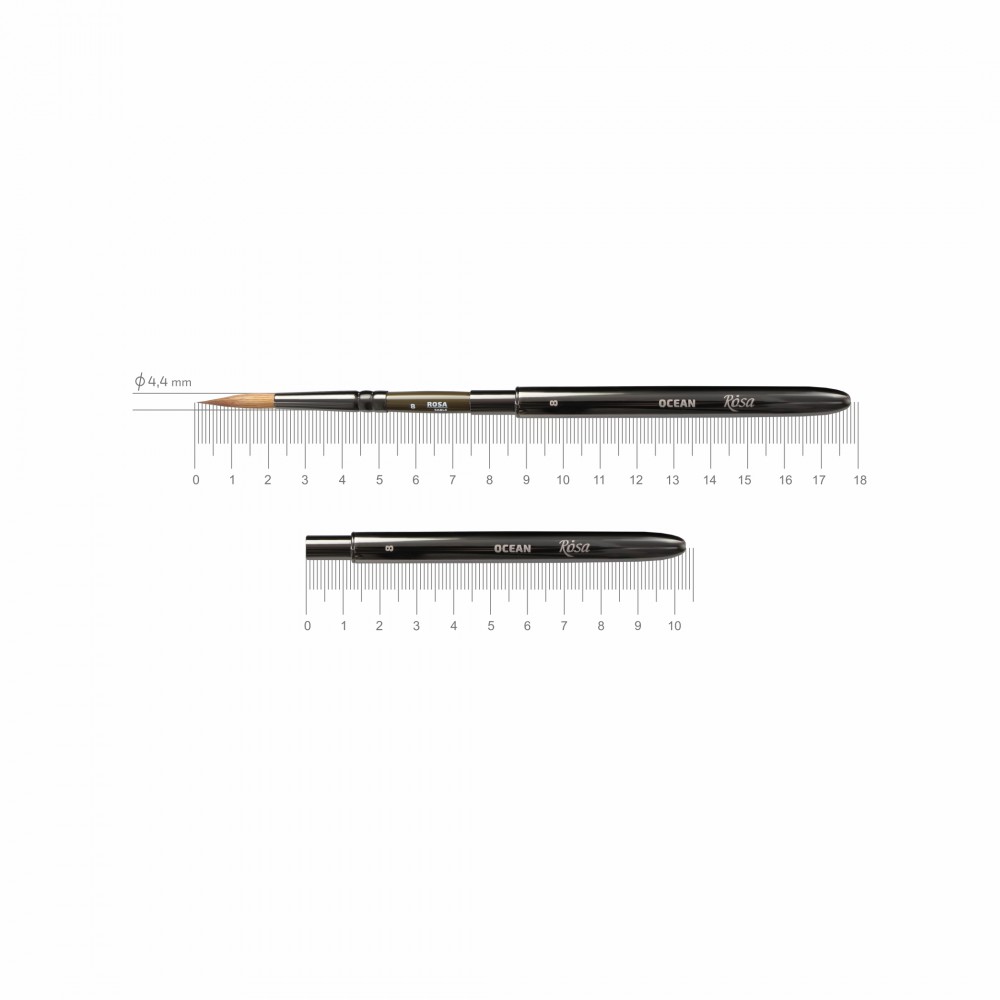 Sable round TRAVEL BRUSH OCEAN 168 short handle - Stærð 8